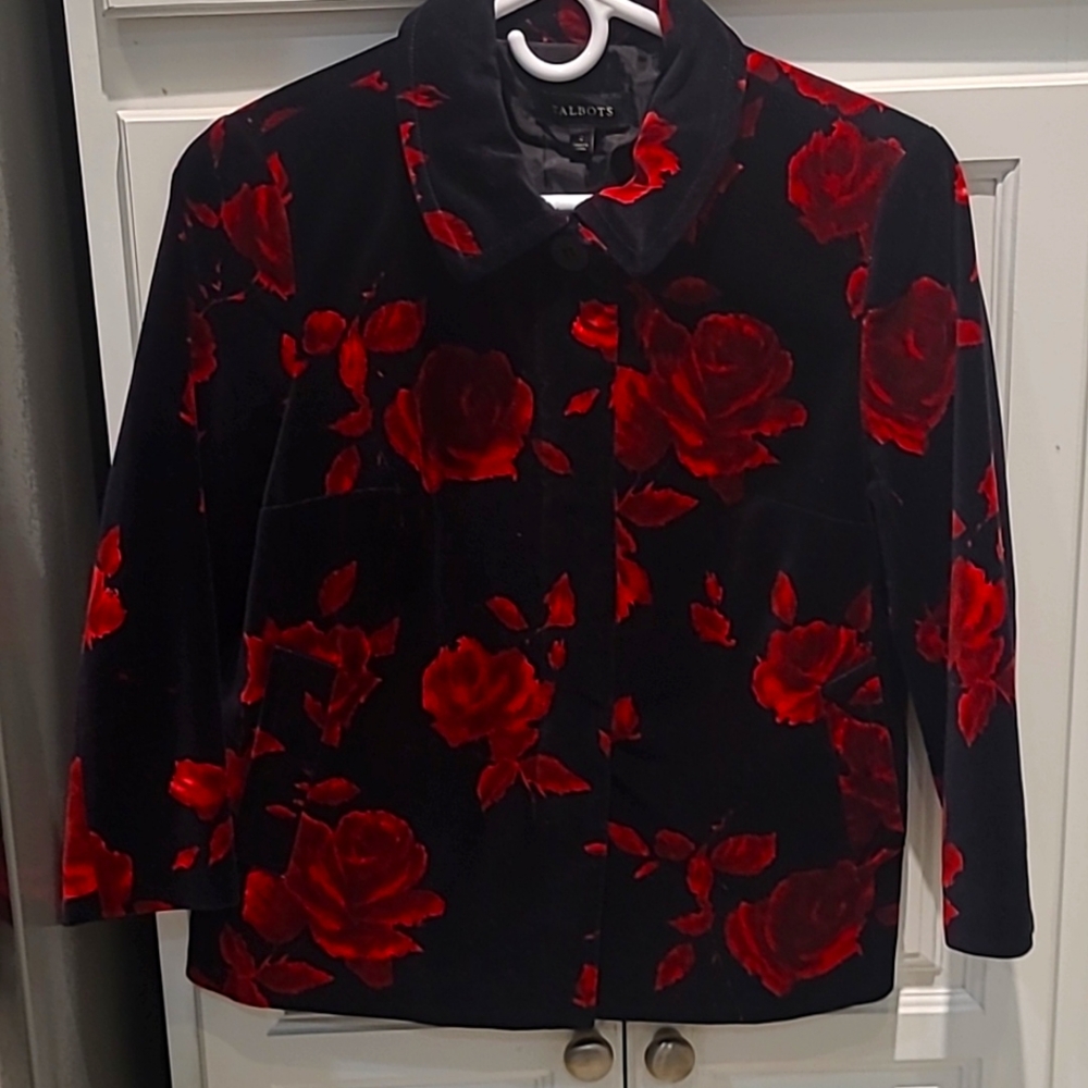 Talbots Roses Holiday Dressy Jacket